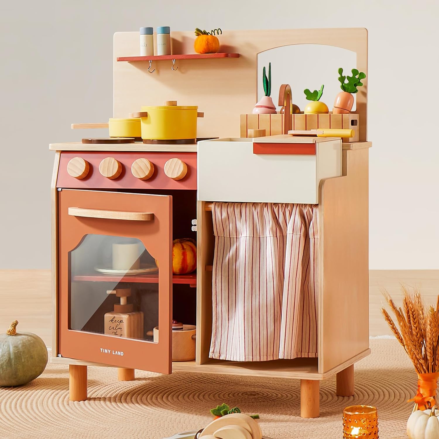 wk002 Toddler Kitchen with Cutting Food Set