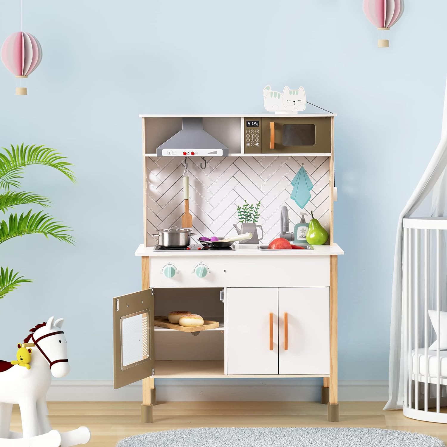 wk006 Wooden Play Kitchen for Kids