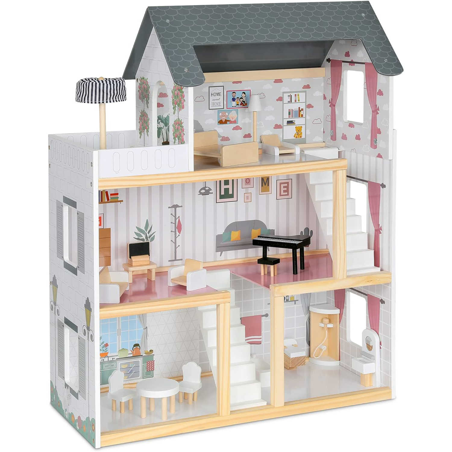 dh004 Wooden Dollhouse 